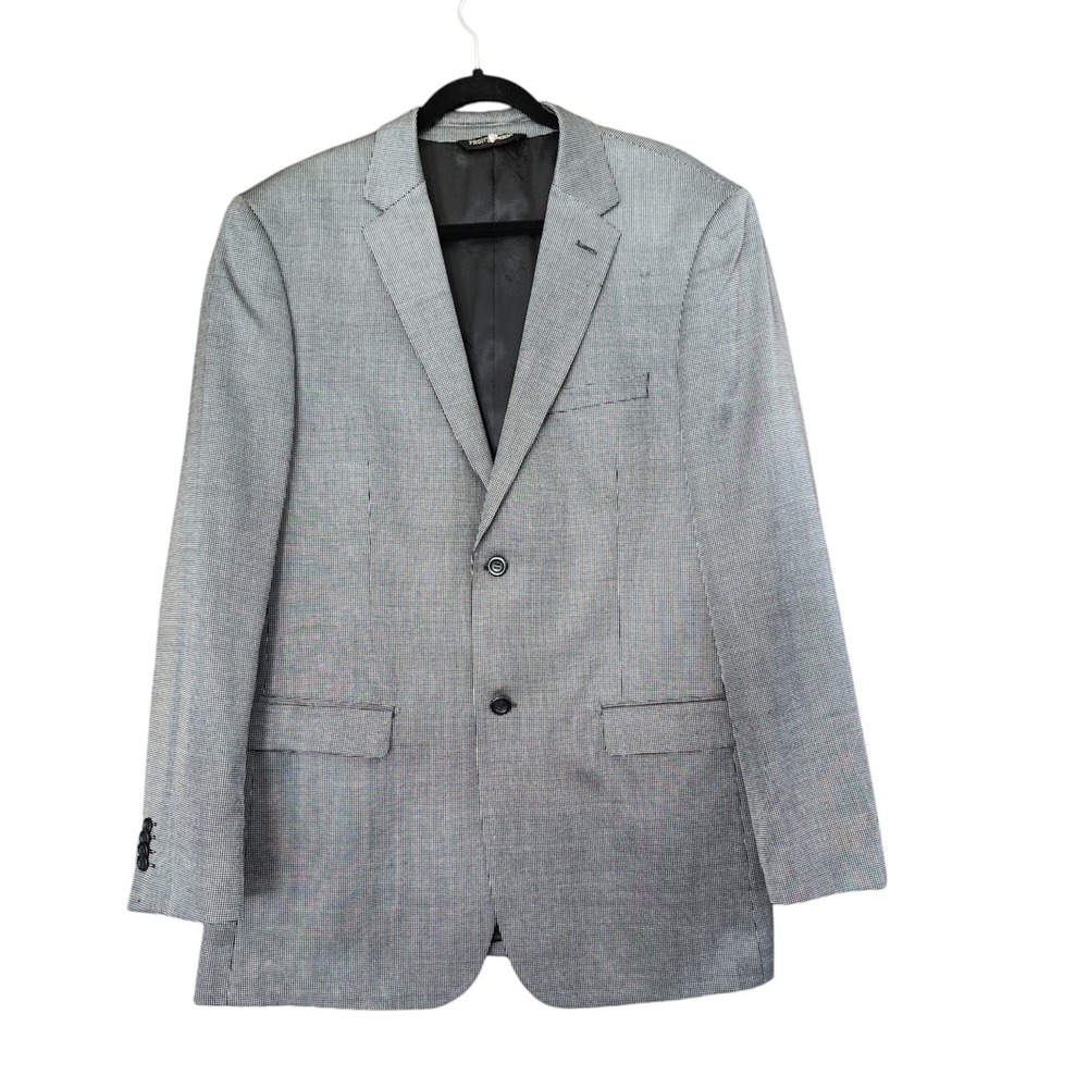 Pronto Moda Mens 42L Blazer Gray Silk Wool Cashmere Jacket Lana Lux Italy Oxford